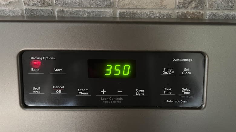 oven screen preheated to 350