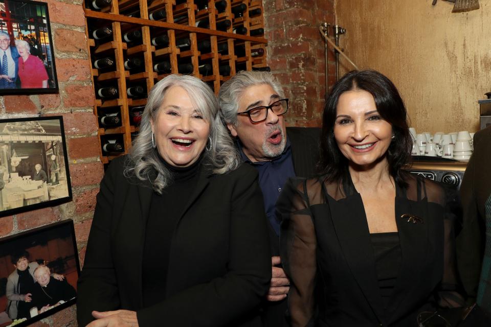 New York, NY - 1/10/24 - Lorraine Bracco, Vincent Pastore and Kathrine Narducci  attends the 25th Anniversary Celebration for HBO's "The Sopranos" held at Da Nico Ristorante -PICTURED: Lorraine Bracco, Vincent Pastore and Kathrine Narducci -PHOTO by: Marion Curtis / StarPix for Max-Location: Da Nico Ristorante Little Italy