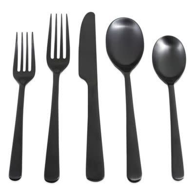 7) Cambridge® Silversmiths Julie Satin 20-Piece Flatware Set in Black