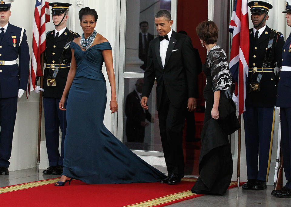 Welcoming British Prime Minister David Cameron to the White House.