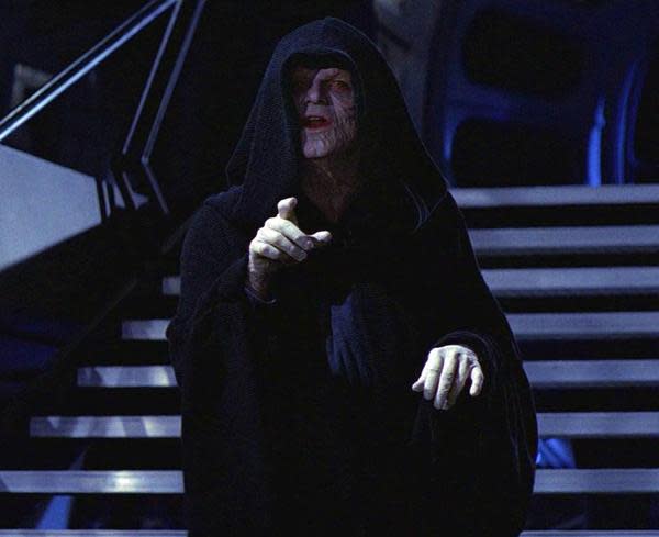 Emperor Palpatine - "Star Wars" Saga: For those who have blocked "The Phantom Menace" from their memories, it's easy to forget that Galactic Emperor Palpatine was once just a humble senator from the peaceful backwater of Naboo. Using political scheming and civil war to cement his power (and a little help from the Dark Side of the Force), the secret Sith Lord slowly but surely secured his position as the ruler of the galaxy. Palpatine's ruling style? Who needs democracy when you've got Darth Vader and a Death Star? Luke Skywalker obviously disagrees.