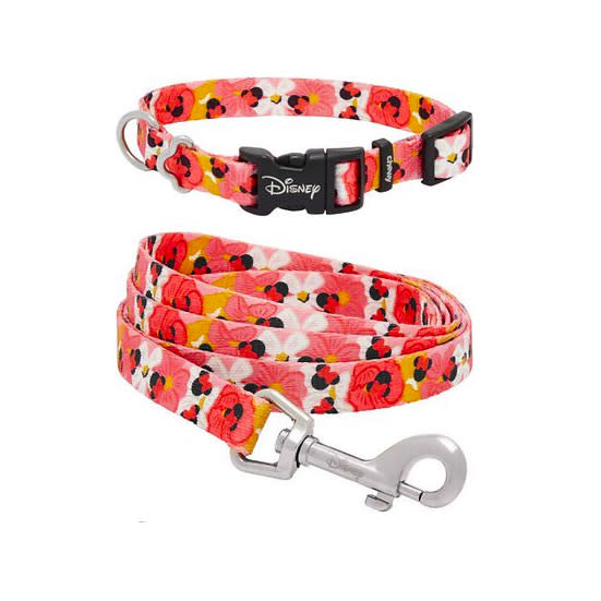 Disney Minnie Mouse Floral Collar & Dog Leash