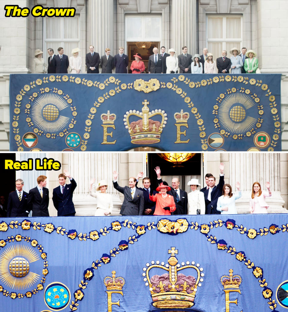 The Royal Family in real life vs. "The Crown"