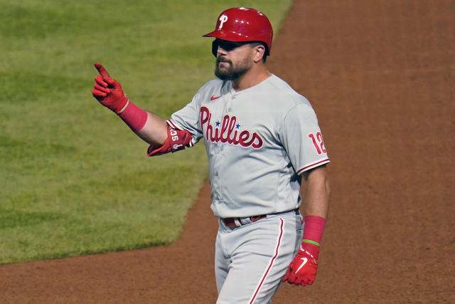 Pittsburgh, United States. 29th July, 2022. Philadelphia Phillies first  baseman Rhys Hoskins (17) hits homer in the tenth inning giving the  Phillies the 4-2 win against the Pittsburgh Pirates at PNC Park