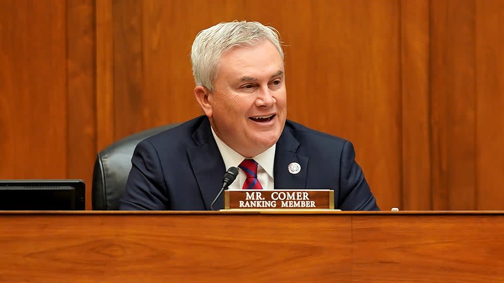 Rep. James Comer (R-Ky.) gives an opening statement during a House Oversight and Government Reform Committee hearing on Tuesday, November 16, 2021 to discuss combating ransomware attacks.