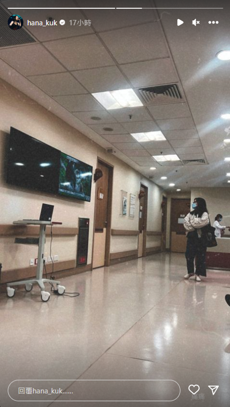 香港知名女歌手菊梓喬回到香港後立即前往醫院檢查。（圖／IG@hana_kuk）