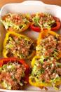 <p>Taco 'bout a healthy dinner!</p><p>Get the recipe from <a href="https://www.redbookmag.com/cooking/recipe-ideas/recipes/a51748/taco-stuffed-peppers-recipe/" rel="nofollow noopener" target="_blank" data-ylk="slk:Delish" class="link ">Delish</a>.</p>
