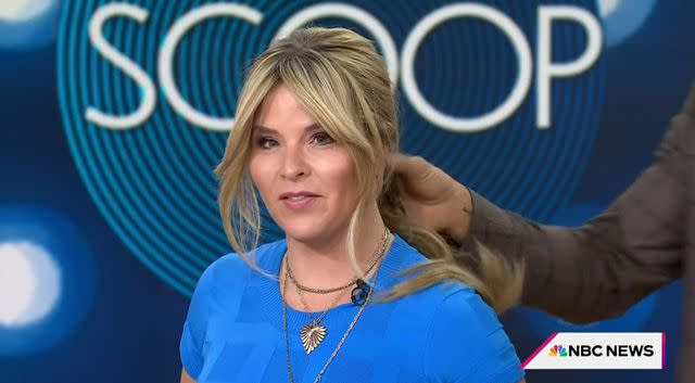 <p>NBC</p> Jenna Bush Hager has her hair worked on by celebrity stylist Chris Appleton.