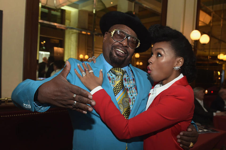 Recording artists George Clinton (L) and Janelle Monáe attend 2016 Billboard Power 100 Celebration at Bouchon Beverly Hills on February 12, 2016 in Beverly Hills, California. Photo by Jason Kempin/Getty Images for Billboard)