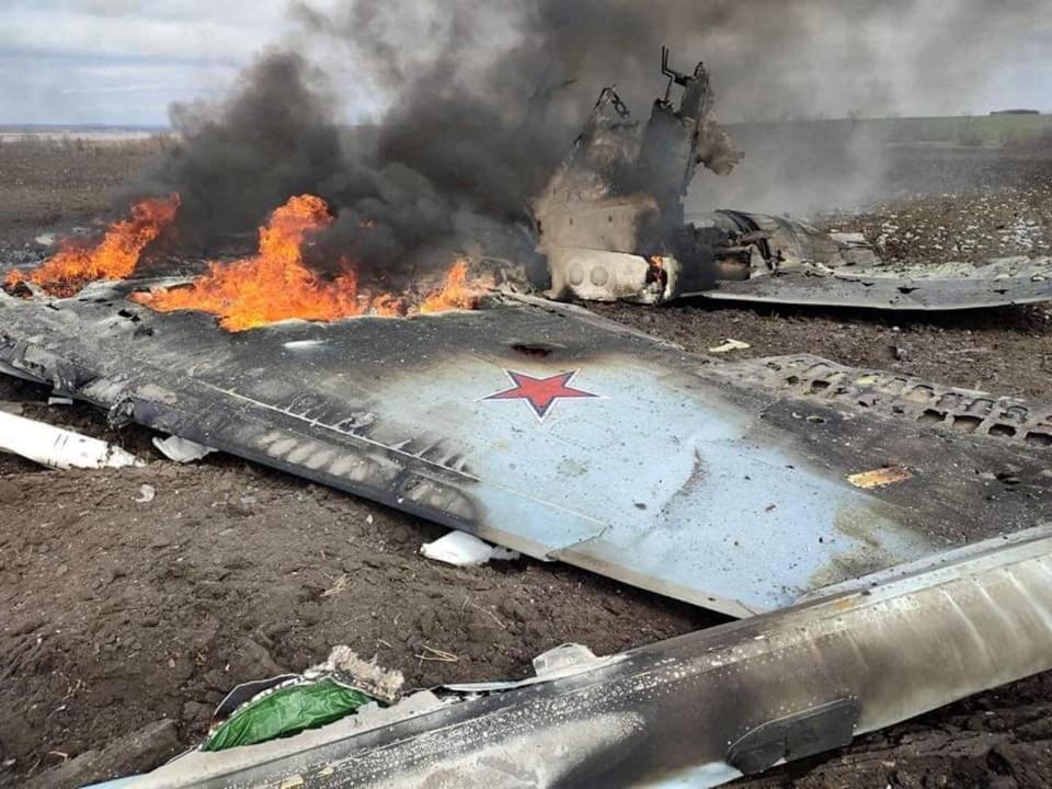 Russian Su-35 fighter jet wreck