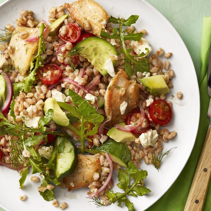 Greek Chicken and Farro Salad