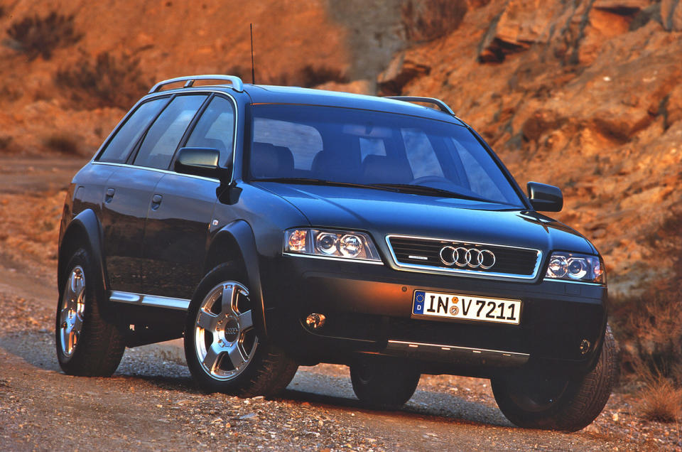 <p>This was Audi’s semi-off-roader introduced in 2000, equipped with an air suspension system to raise or lower its ride height depending on the terrain, and a low-range mode in the four-wheel drive system. A beefed-up floorpan, bigger wheels and robust plastic cladding were all added to the A6 Avant structure. It had all the 4x4 ability that most buyers would ever need.</p>