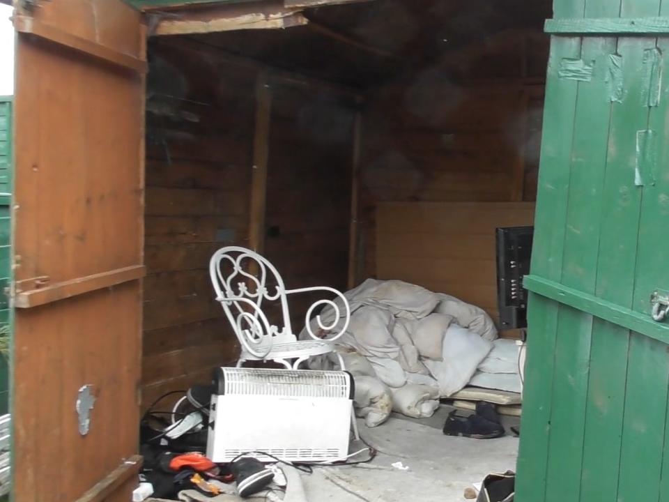 A snapshot of the conditions inside a shed, in which a laborer was kept for 40 years.