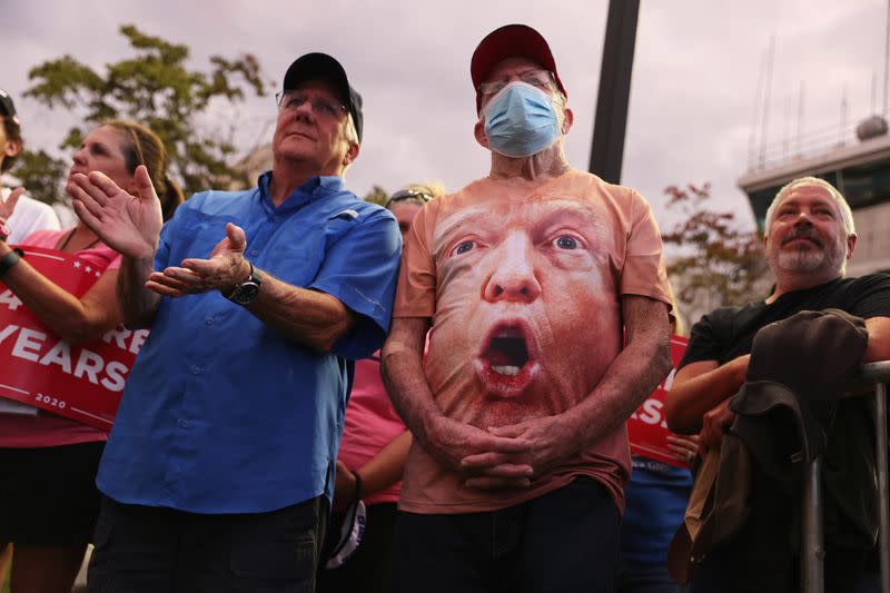 U.S. President Donald Trump holds a campaign event at Smith Reynolds Regional Airport in Winston-Salem