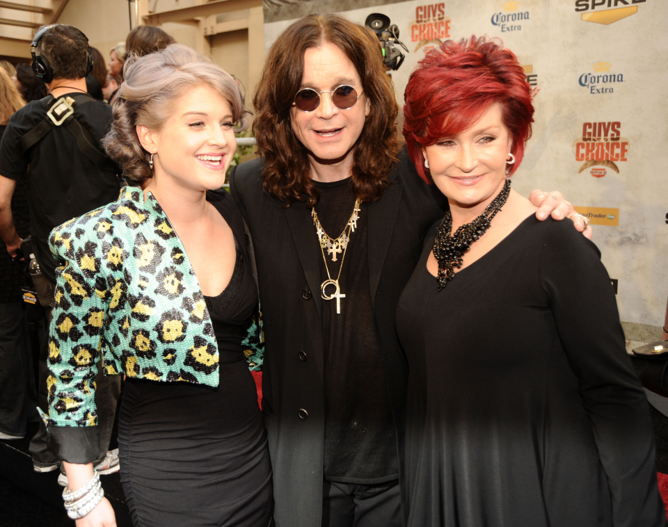 Sharon Osbourne (right) in 2010 with Ozzy Osbourne (middle) and Kelly Osbourne (left)