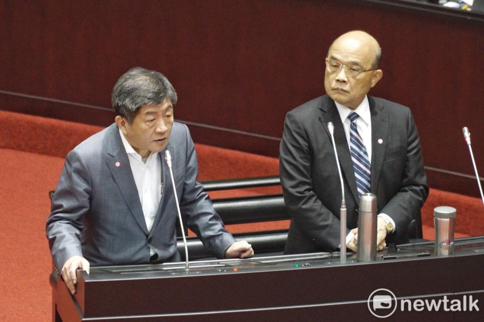 行政院長蘇貞昌、衛福部長陳時中今（17）天在立法院院會備詢。   圖：張良一/攝（資料照片）