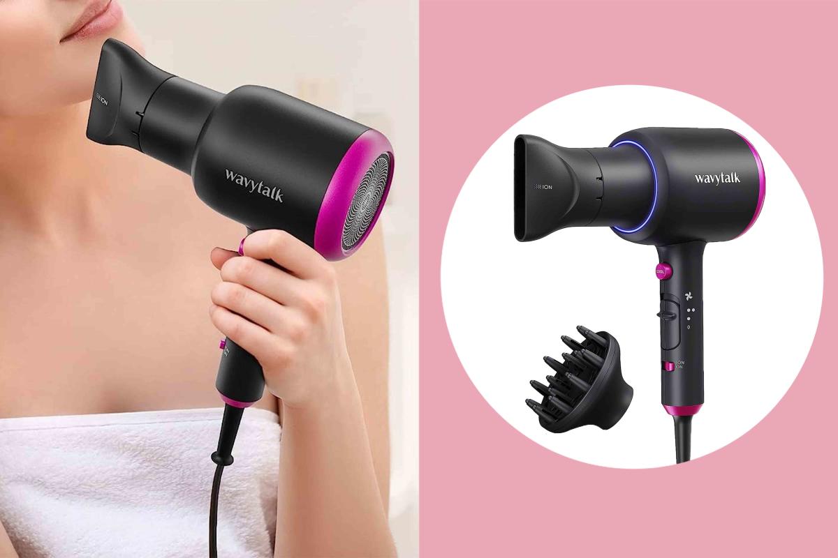 Wavytalk Professional Ionic Hair Dryer Blow Dryer with Diffuser and  Concentrator for Curly Hair 1875 Watt Negative Ions Dryer with Ceramic  Technology