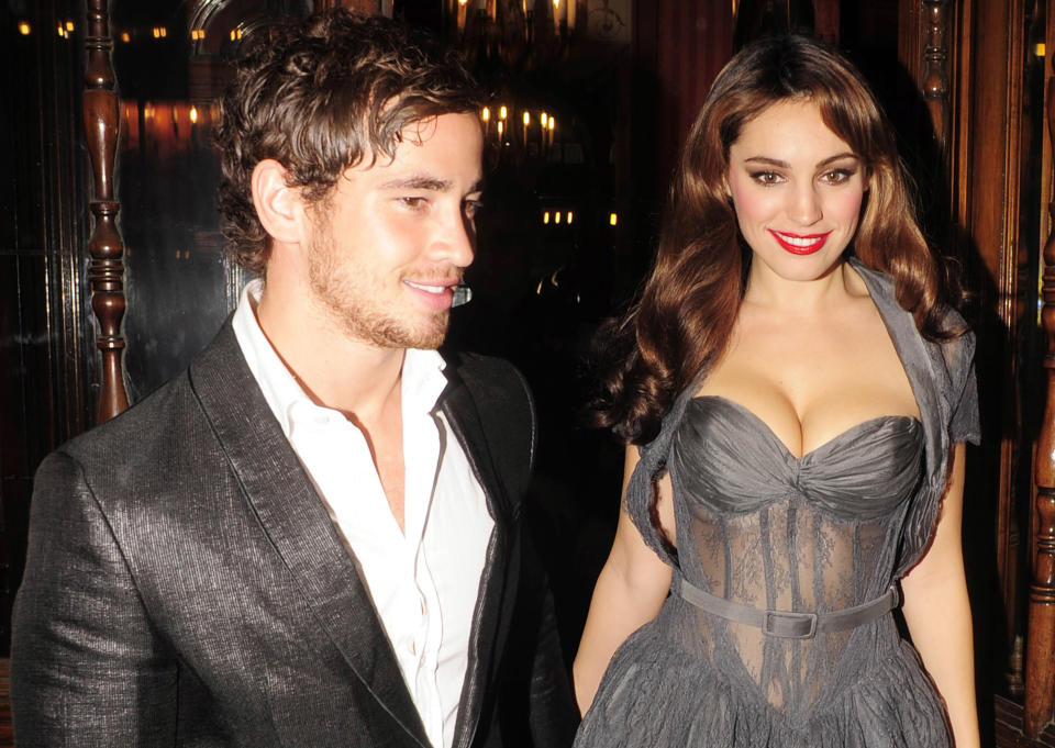 Danny Cipriani and Kelly Brook are seen departing opening night of "Calendar Girls" on November 3, 2009 in London, England. (Photo by Niki Nikolova/FilmMagic)