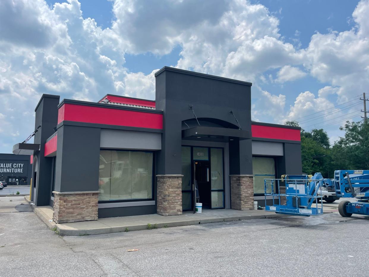 The future home of a Charleys Cheesesteaks, seen on July 5, 2023. Located at 3408 Preston Highway, the building was formerly a Taco Bell.