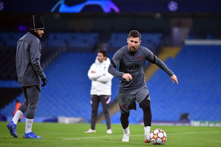 Leonel Messi, en un entrenamiento del PSG