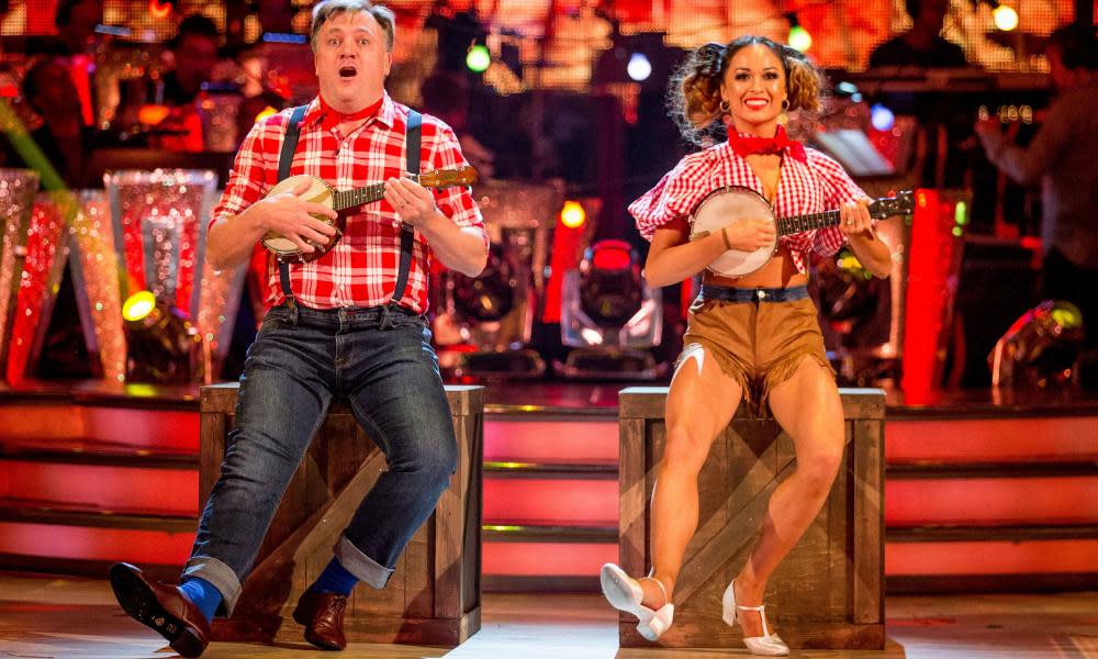 Ed Balls with his dance partner Katya Jones during a dress rehearsal for Strictly Come Dancing.