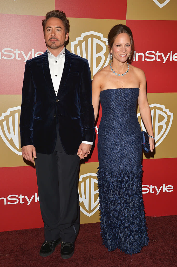 Robert Downey Jr. and Susan Downey attend the 2013 InStyle and Warner Bros. 70th Annual Golden Globe Awards Post-Party held at the Oasis Courtyard in The Beverly Hilton Hotel on January 13, 2013 in Beverly Hills, California.