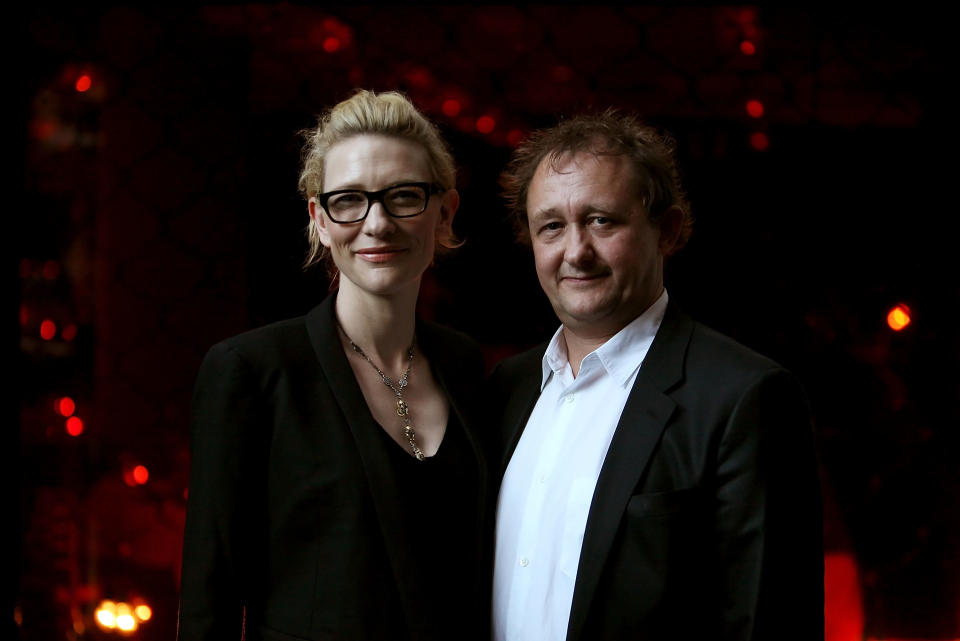 Actress and Sydney Theatre Company co-artistic director Cate Blanchett (L) and husband and co-artistic director Andrew Upton attend the opening night of new musical "Spring Awakening" at Sydney Theatre on February 9, 2010 in Sydney, Australia. 