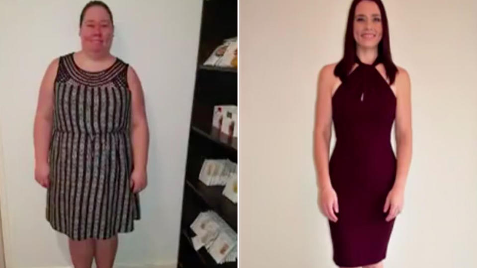 Sarah Schmeider lost an incredible 70kg so she could conceive. Source: 7 News