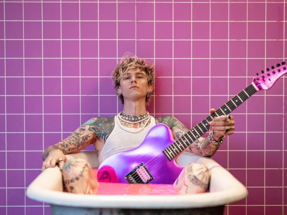 Machine Gun Kelly in his new Hulu documentary ‘Life in Pink’ (Michael Muller/Hulu)