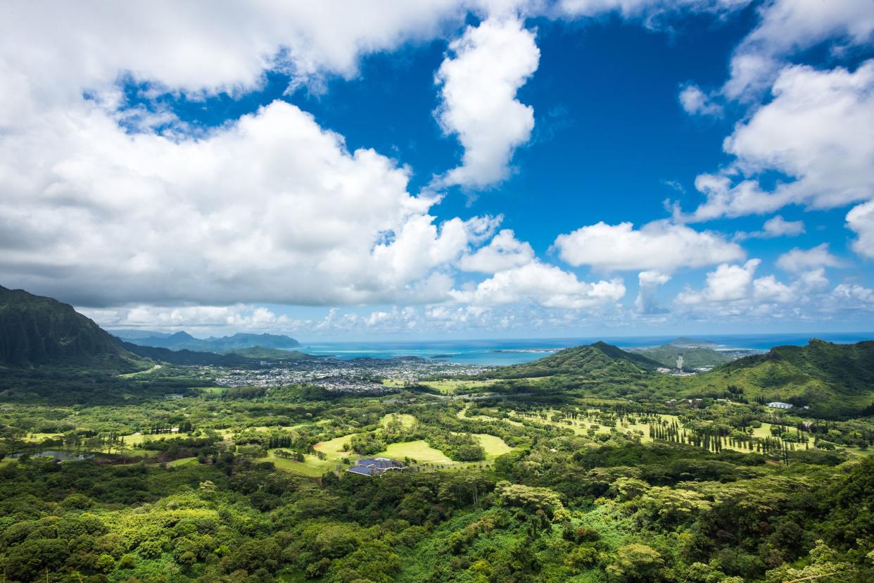 Oahu from the Pali Lookout, Hawaii