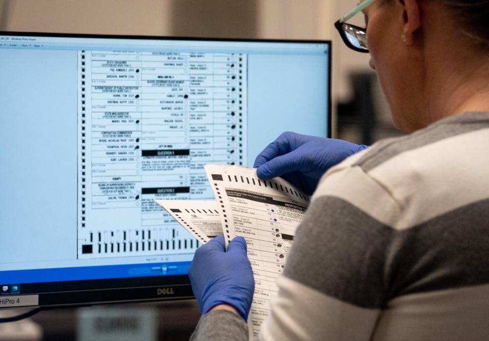 Ballots are processed Nov. 11, 2022, at the Maricopa County Tabulation and Elections Center in Phoenix.