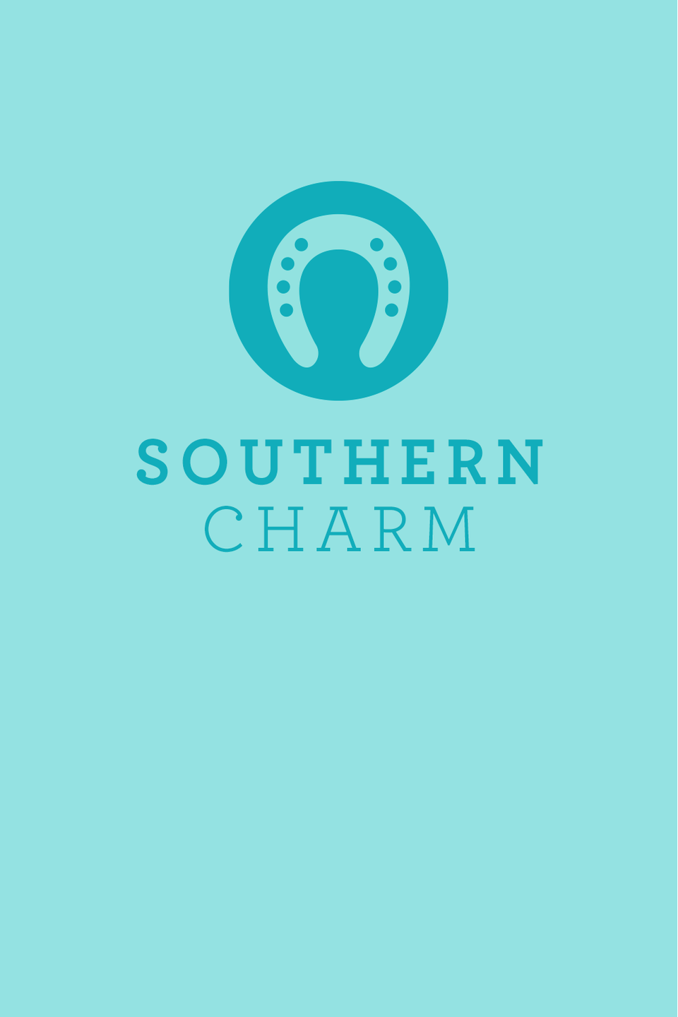 a slide that says southern charm with an icon of a horseshoe