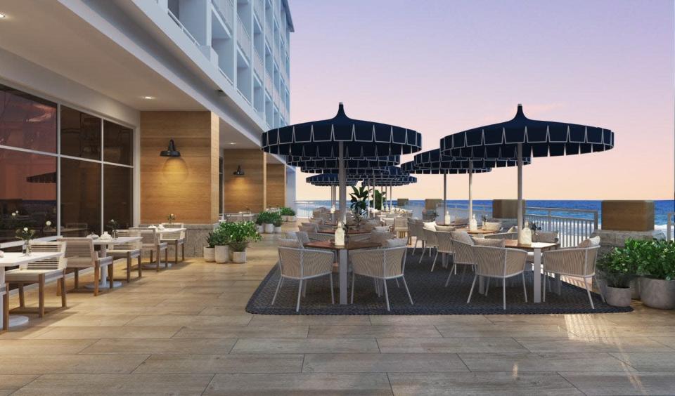 When the renovation of the  Lumina on Wrightsville Beach, and its Solstice Oceanfront Kitchen + Cocktails restaurant, is complete, it will have an updated outdoor patio seating area.