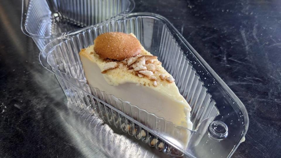 Slices of banana pudding cheesecake are popular at Pop’s Fish & Chicken Market in Belleville.
