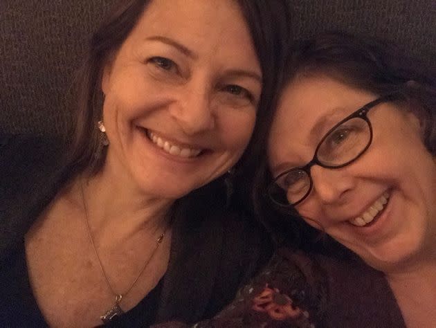 Wendy (left) and the author, out on the town in 2017.