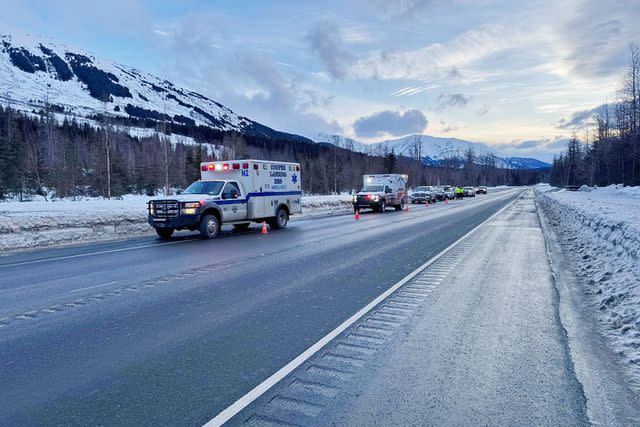 <p>Cooper Landing Emergency Services</p> First responders at the scene