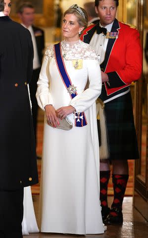 <p>Yui Mok-WPA Pool/Getty Images</p> Sophie, Duchess of Edinburgh attends the State Banquet at Buckingham Palace on November 21.