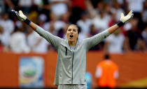 <p>In response to Solo's six month suspension—and having her contract <em>terminated</em> by Team USA— Rich Nichols, the general counsel for the women's national team's players' association, <a rel="nofollow noopener" href="https://twitter.com/GrantWahl/status/768601659538890753" target="_blank" data-ylk="slk:told Sports Illustrated;elm:context_link;itc:0;sec:content-canvas" class="link ">told <i>Sports Illustrated</i></a> he questions "whether this action ever would have been taken against a male player or coach, who, in the heated moments after a frustrating defeat, questioned the tactics of the opposing team."</p><p>Yeah, we wonder that too. For her part, Solo <a rel="nofollow noopener" href="http://www.si.com/planet-futbol/2016/08/24/hope-solo-suspension-us-soccer-appeal-response" target="_blank" data-ylk="slk:plans to appeal;elm:context_link;itc:0;sec:content-canvas" class="link ">plans to appeal</a>...and we'll be rooting for her.</p><p><br></p>