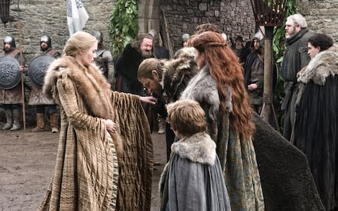 Lena Headey as Cersei Lannister, Sean Bean as Ned Stark - Credit: HBO