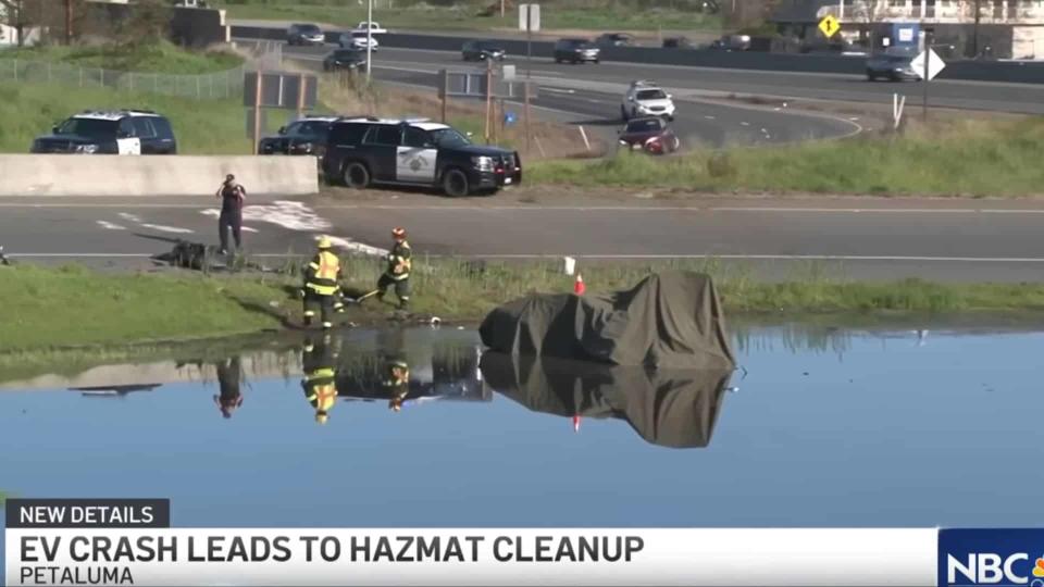 Lucid EV Crash Triggers Hazmat Response