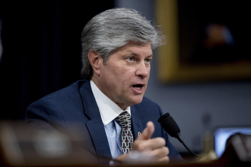 U.S. Rep. Jeff Fortenberry, R-Neb., speaks on Capitol Hill, Wednesday, March 27, 2019, in Washington. When he seeks office again in 2022, Fortenberrywill essentially face two opponents: a progressive Democrat with a lot of support in the state's second-largest city, and a federal prosecutor in California who has accused him of lying to the FBI. (AP Photo/Andrew Harnik File)