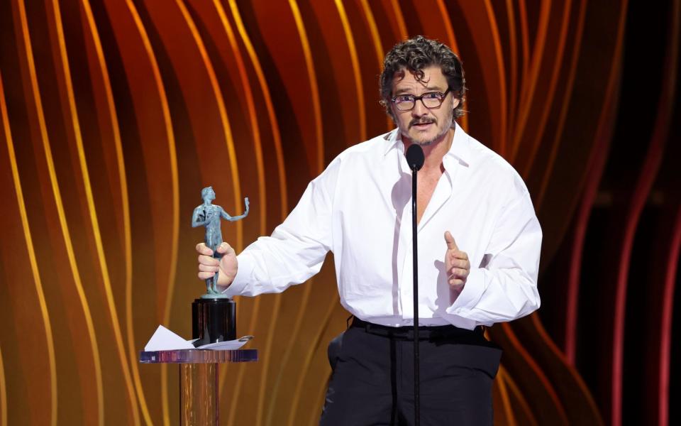 Pedro Pascal accepts the Outstanding Performance by a Male Actor in a Drama Series