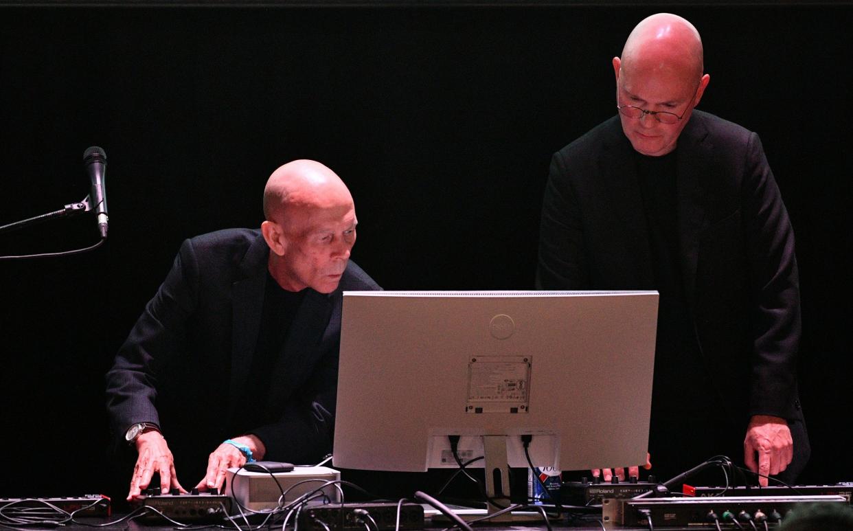 Vince Clarke and Reed Hays perform at the London School of Economics