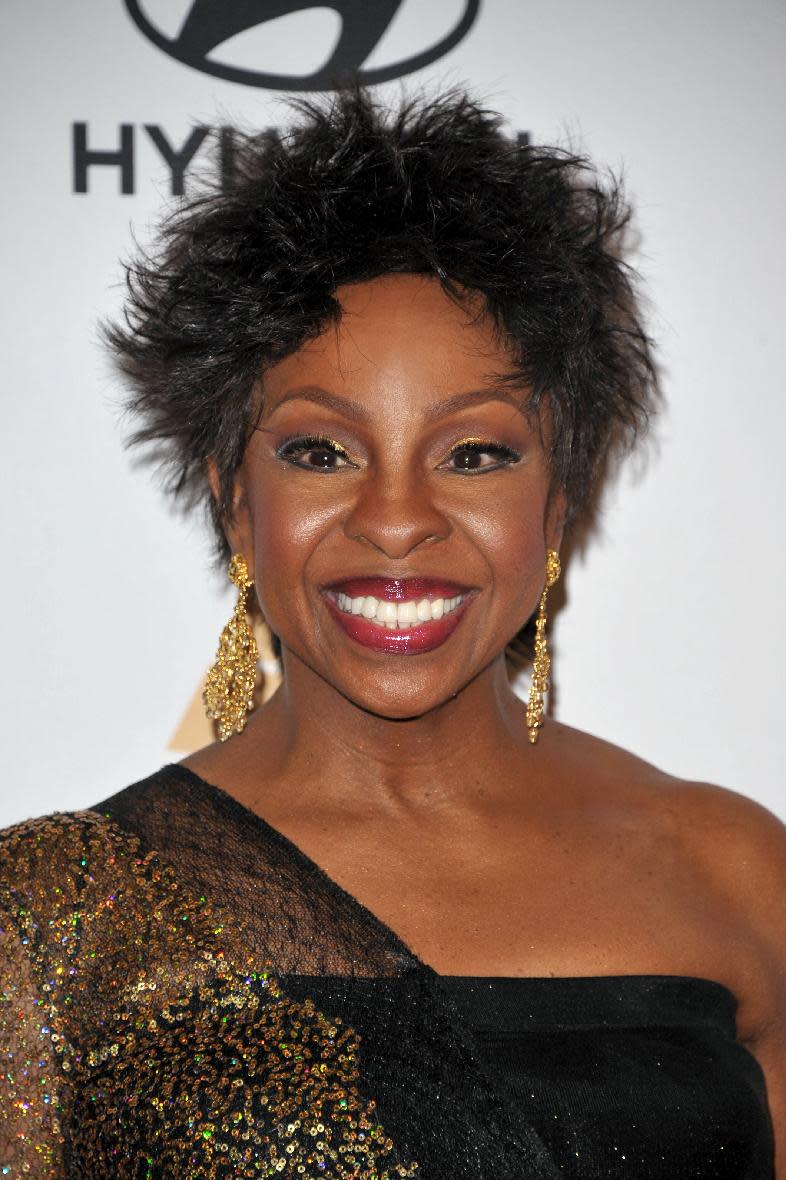 Recording artist Gladys Knight arrives at the Clive Davis Pre-GRAMMY Gala on Saturday, Feb. 9, 2013 in Beverly Hills, Calif. (Photo by John Shearer/Invision/AP)