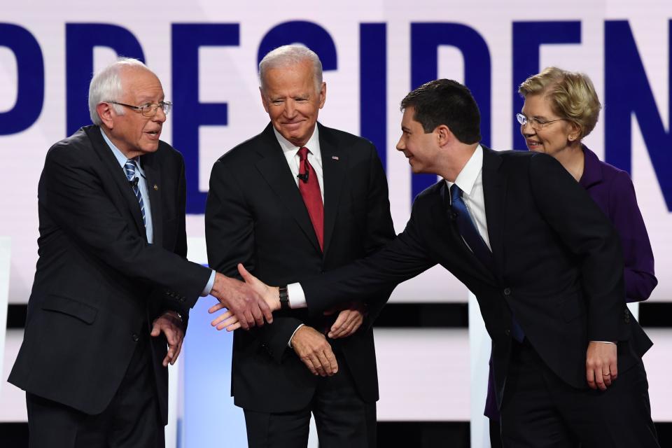 Sen. Bernie Sanders, former Vice President Joe Biden, Sen. Elizabeth Warren and Mayor Pete Buttigieg sit atop polls in the first three nominating contests of the 2020 primary season.