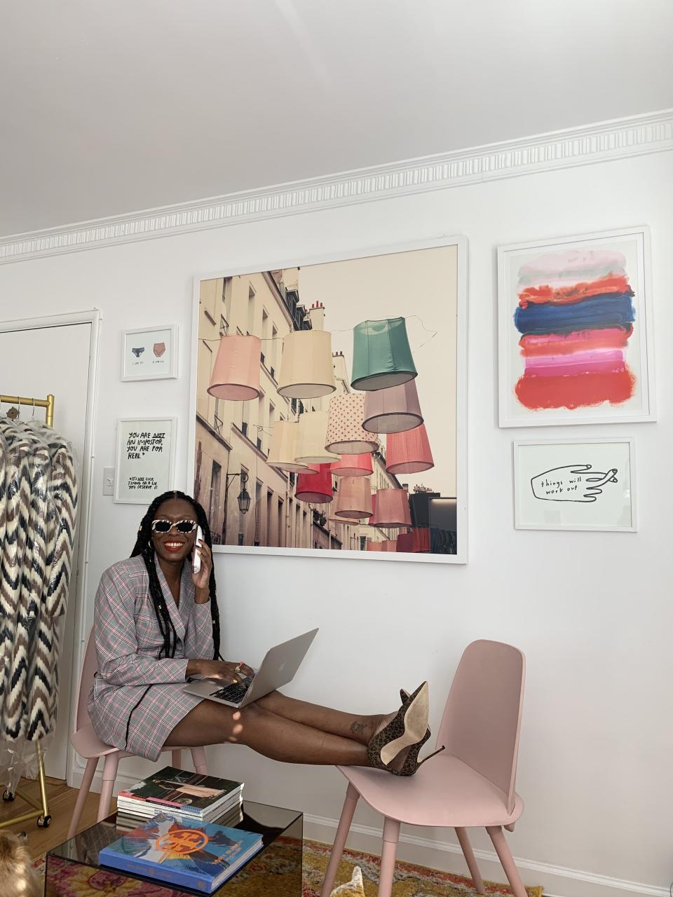 Fashion designer Autumn Adeigbo in her Los Angeles work space. - Credit: Courtesy Photo