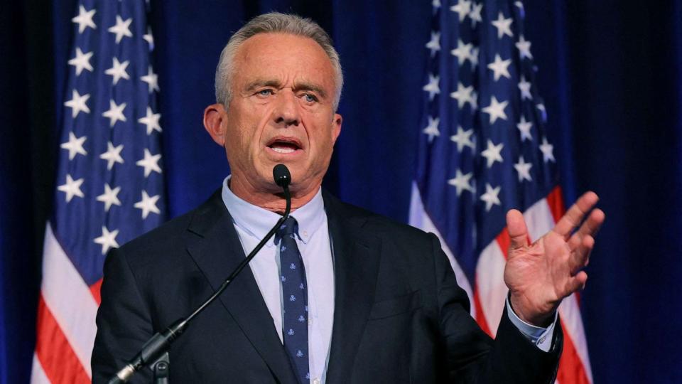 PHOTO: Democratic presidential candidate Robert F. Kennedy Jr. delivers a foreign policy speech at St. Anselm College in Manchester, N.H., June 20, 2023. (Brian Snyder/Reuters)
