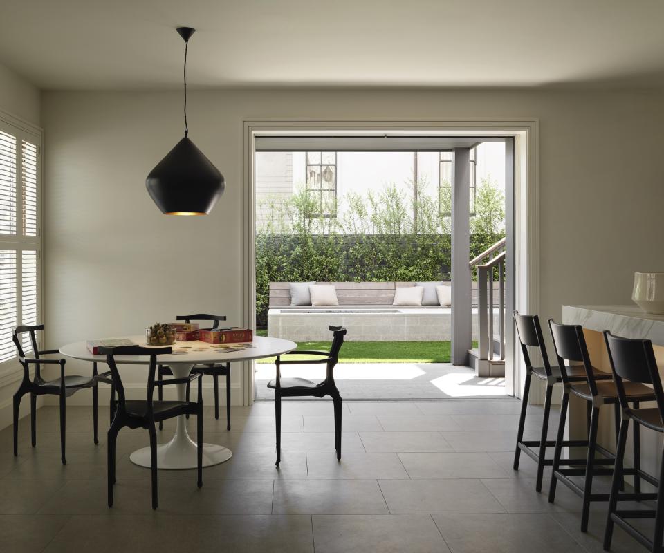 kitchen diner on lower level of San Francisco home