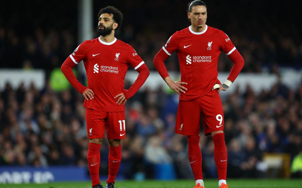 Liverpool's Mohamed Salah and Darwin Nunez