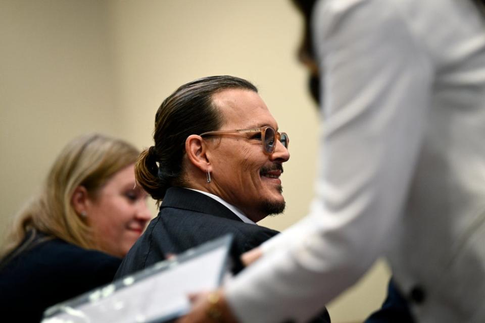 Johnny Depp during Tuesday’s prcoeedings (AP)